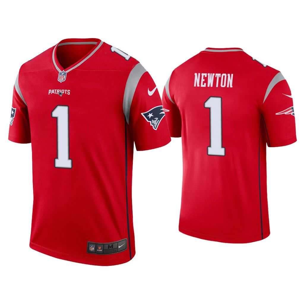 Men New England Patriots #1 Cam Newton Nike Red Inverted Legend NFL Jersey
